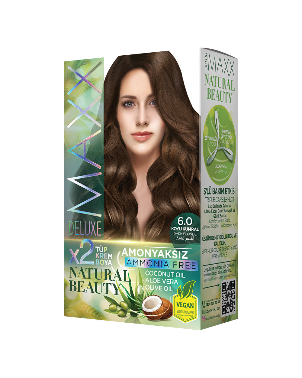 Maxx Deluxe Ammonia-Free Hair Dye Set 6.0 Dark Blonde