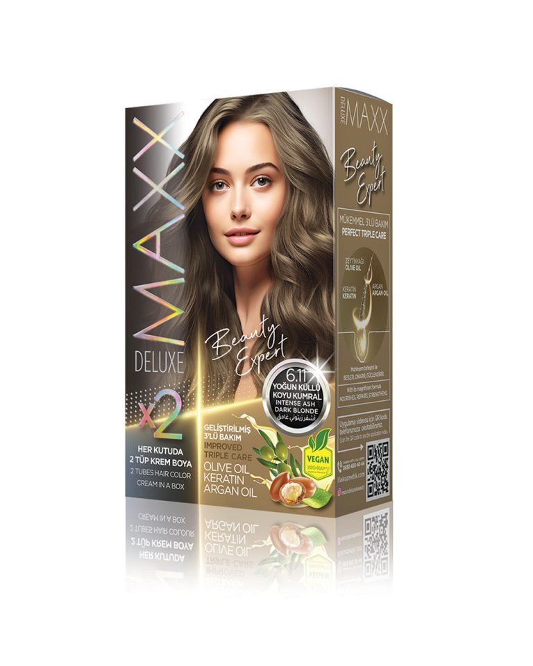 Maxx Deluxe Hair Dye Set 6.11 Intense Dark Ash Blonde