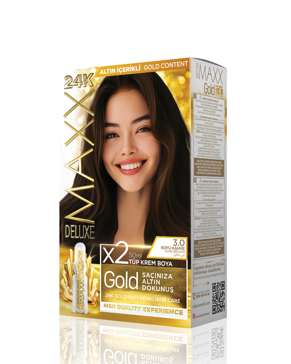 Maxx Deluxe Gold Beauty Hair Dye Set 3.0 Dark Brown
