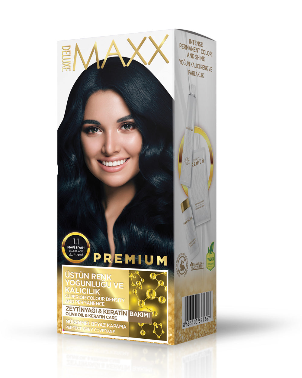 Maxx Deluxe Premium Half Kit Hair Dye 1.1 Blue Black