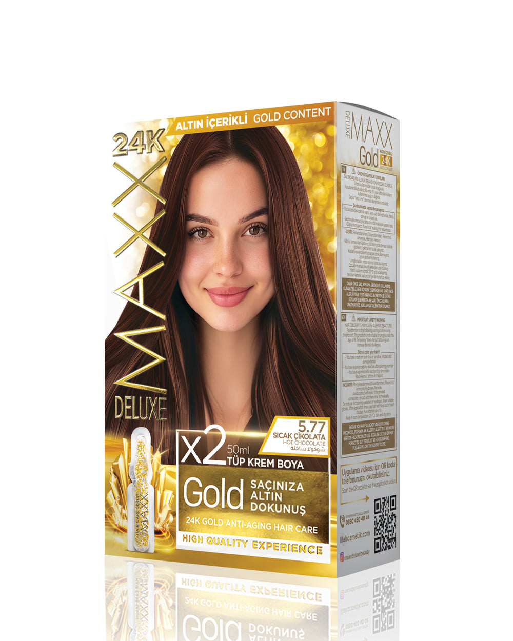 Maxx Deluxe Gold Beauty Hair Dye Set 5.77 Hot Chocolate