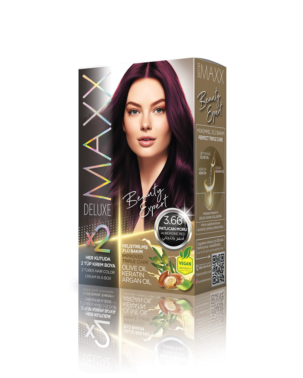 Maxx Deluxe Hair Dye Set 3.66 Aubergine