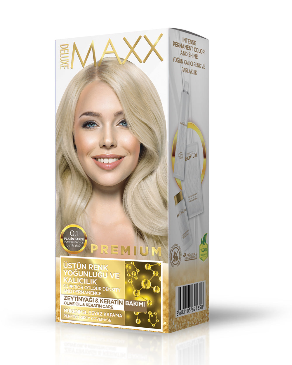 Maxx Deluxe Premium Half Kit Hair Dye 0.1 Platinum Blonde