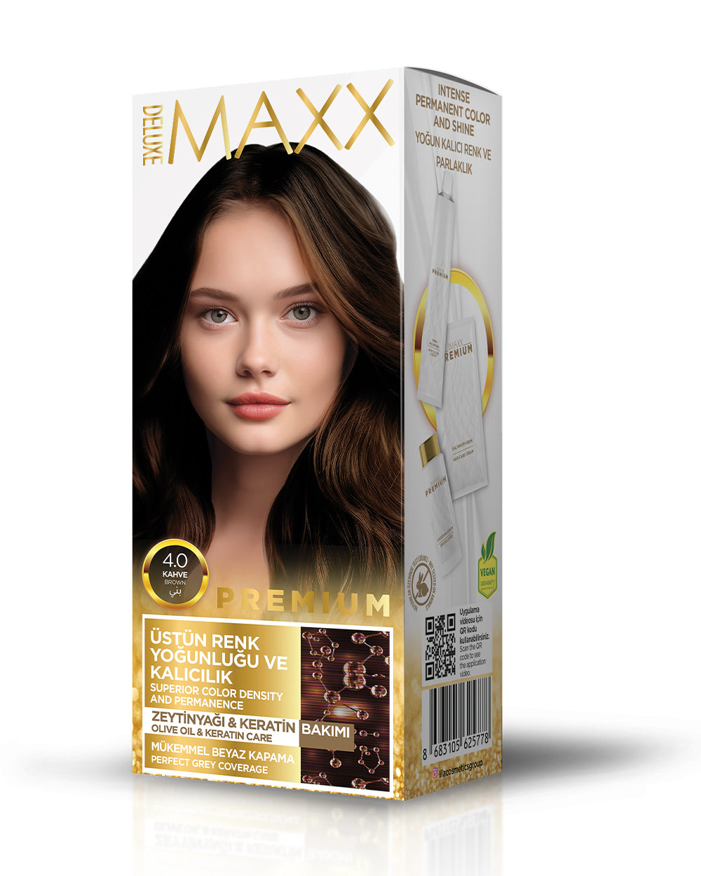 Maxx Deluxe Premium Half Kit Hair Dye 4.0 Brown