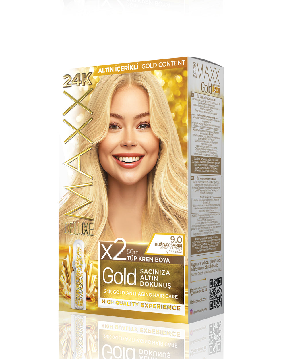Maxx Deluxe Gold Beauty Hair Dye Set 9.0 Wheat Blonde