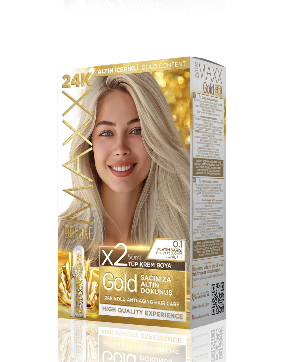 Maxx Deluxe Gold Beauty Hair Dye Set 0.1 Platinum Blonde