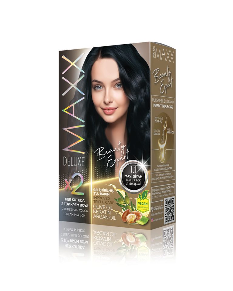 Maxx Deluxe Hair Dye Set 1.1 Blue Black
