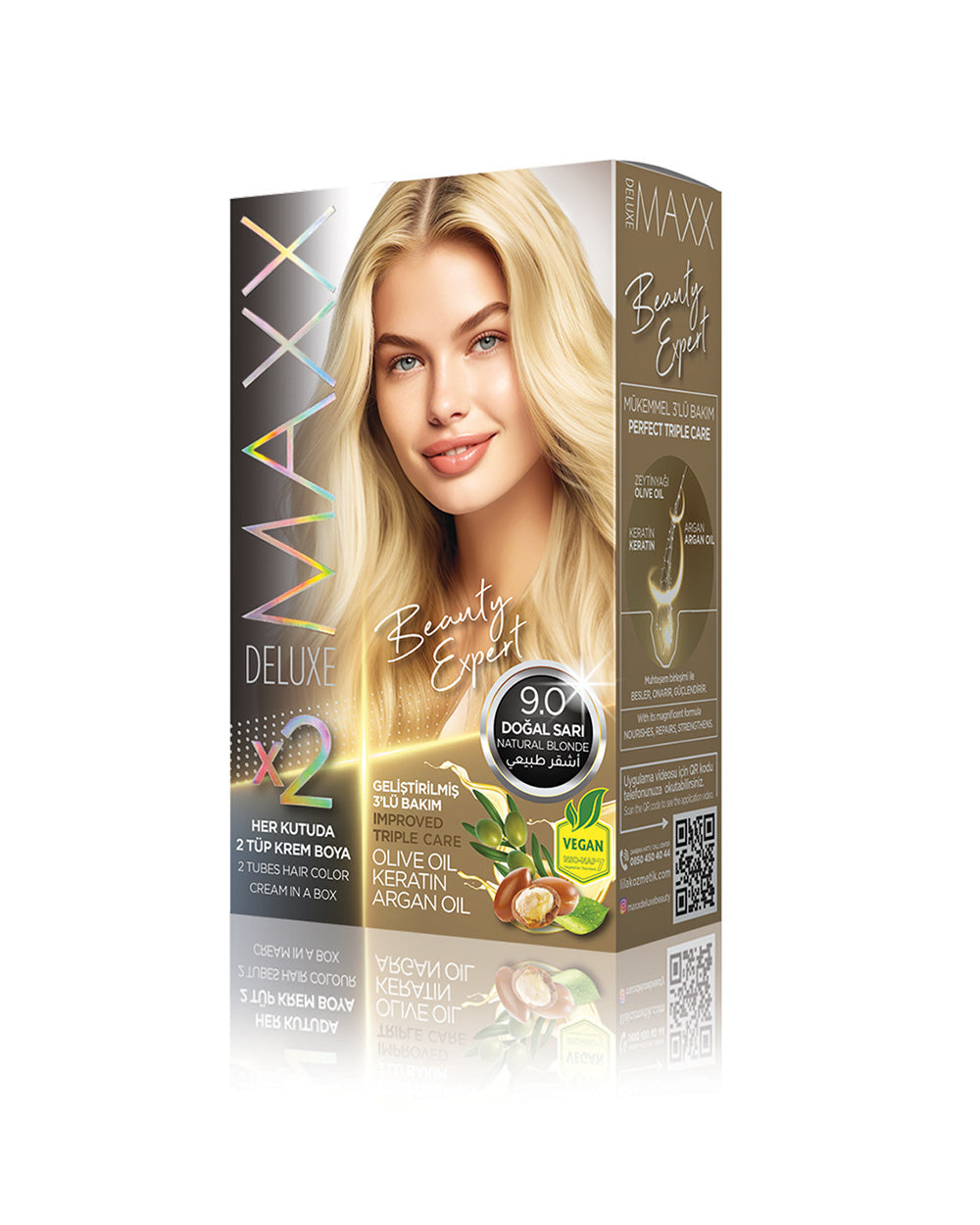 Maxx Deluxe Hair Dye Set 9.0 Natural Blonde