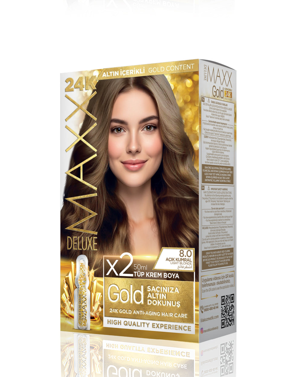 Maxx Deluxe Gold Beauty Hair Dye Set 8.0 Light Blonde