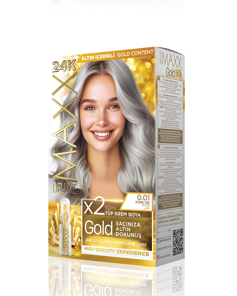 Maxx Deluxe Gold Beauty Hair Dye Set 0.01 Smoke Grey