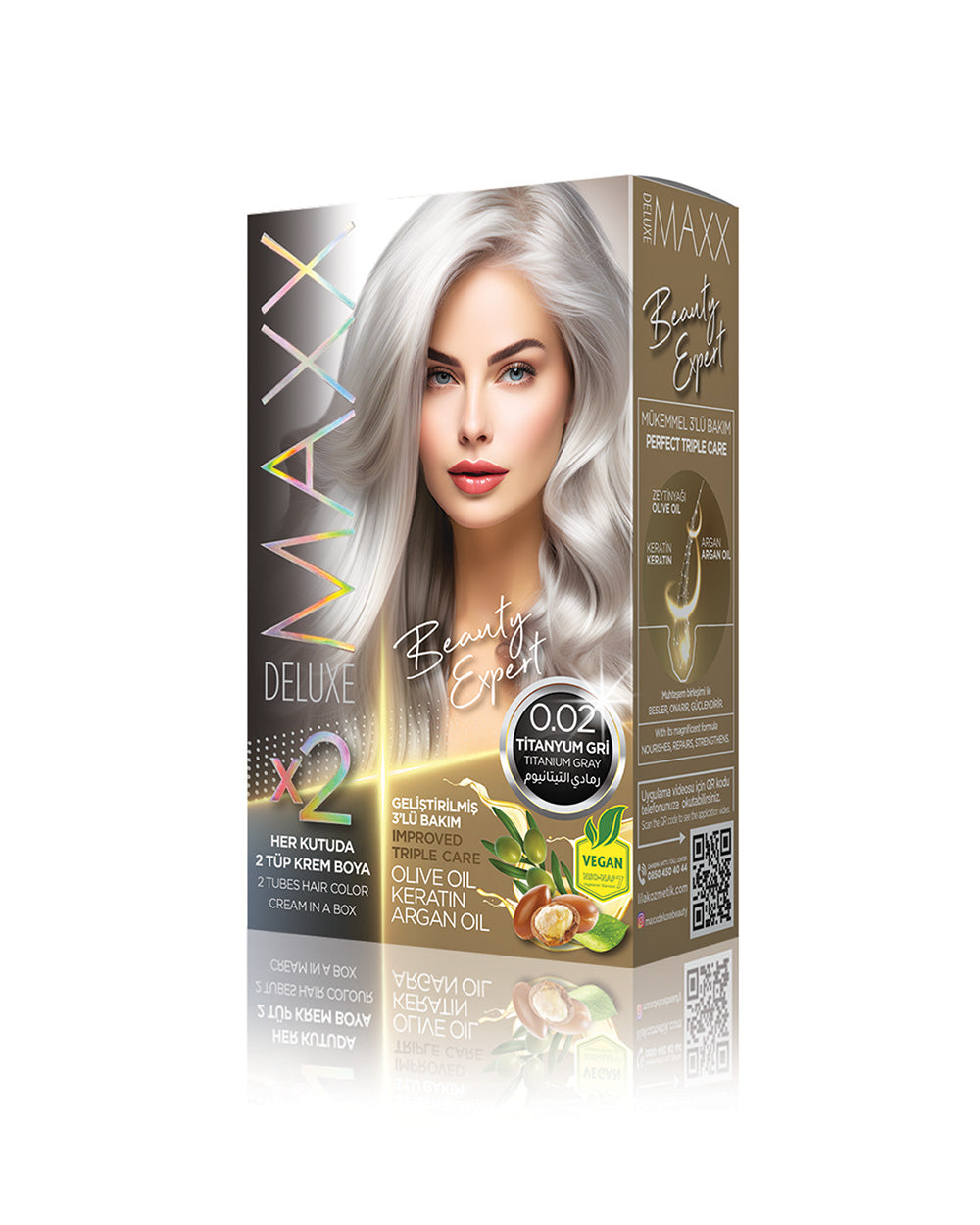 Maxx Deluxe Hair Dye Set 0.02 Titanium Grey