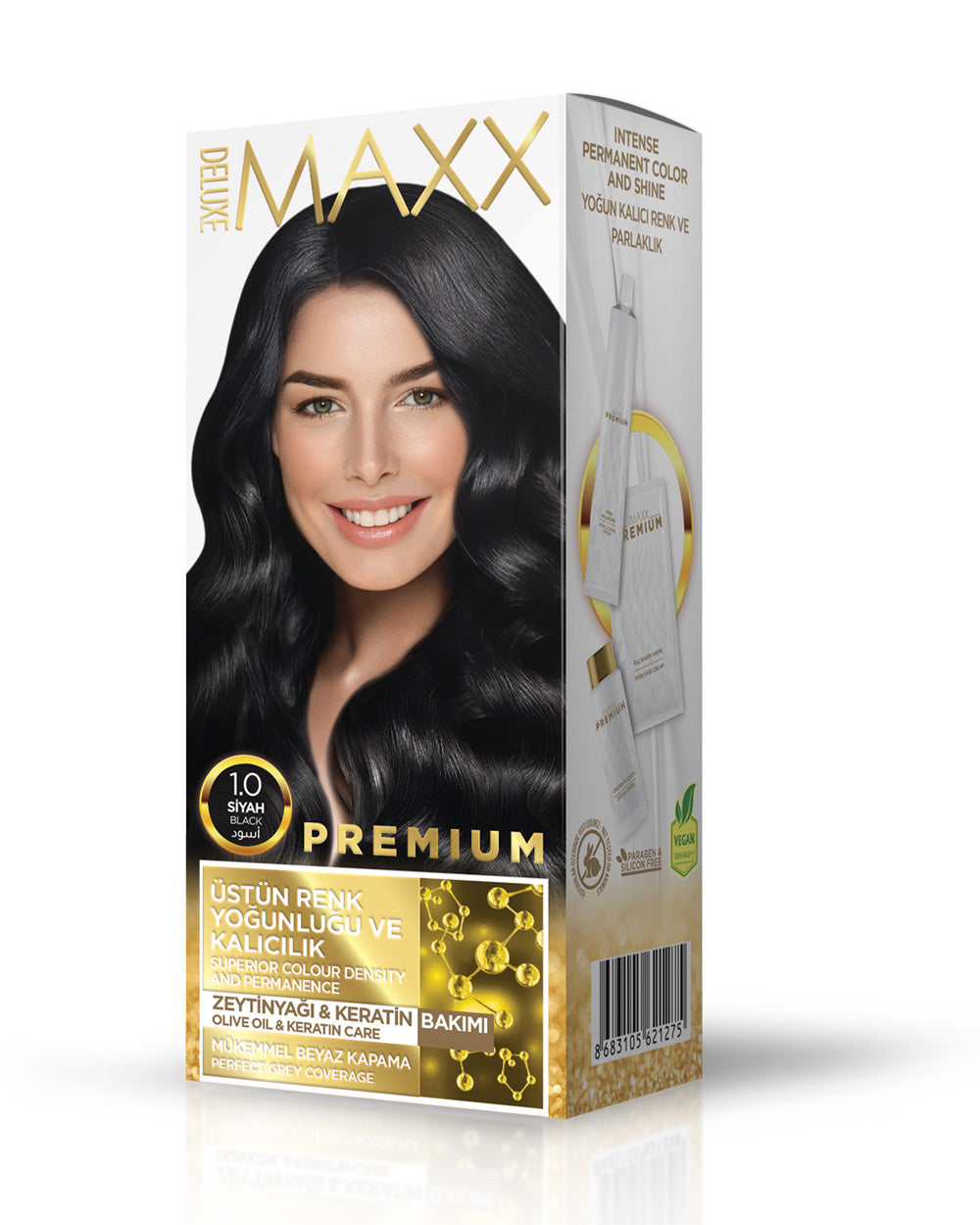 Maxx Deluxe Premium Half Kit Hair Dye 1.0 Black