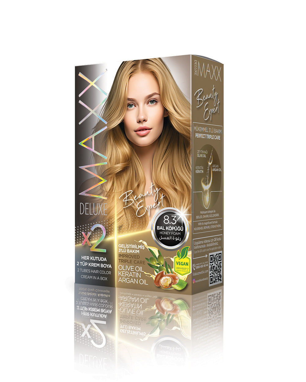Maxx Deluxe Hair Dye Set 8.3 Honey Foam