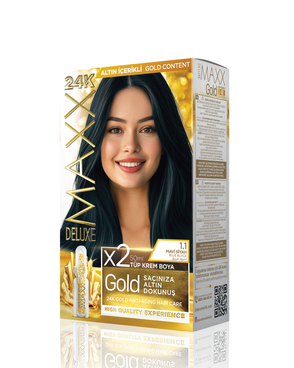 Maxx Deluxe Gold Beauty Hair Dye Set 1.1 Blue Black