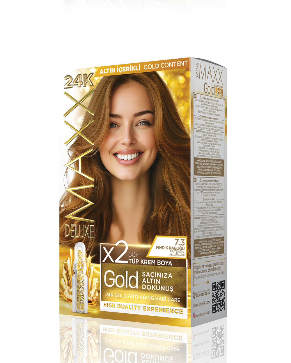 Maxx Deluxe Gold Beauty Hair Dye Set 7.3 Hazelnut