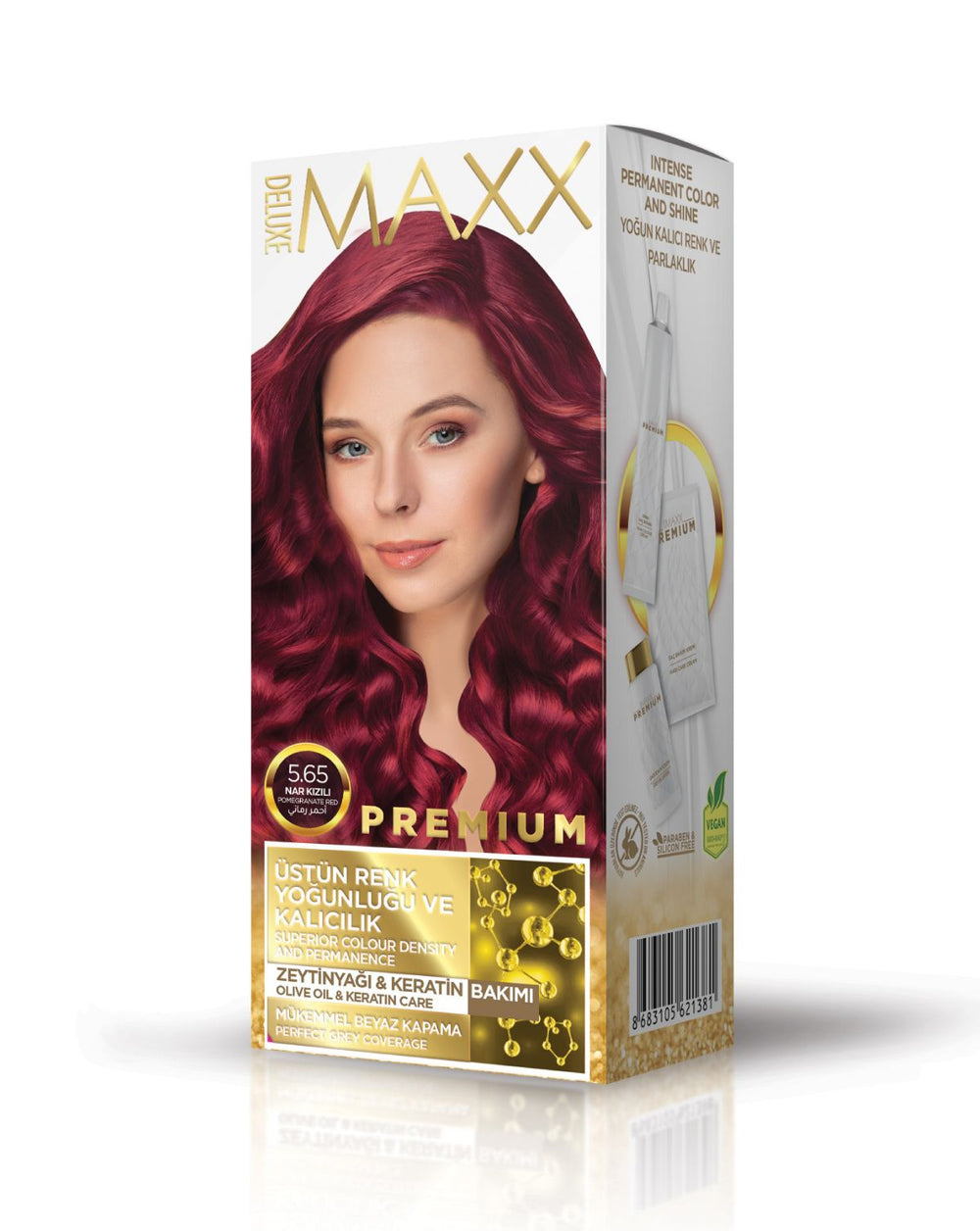 Maxx Deluxe Premium Half Kit Hair Dye 5.65 Pomegranate Red
