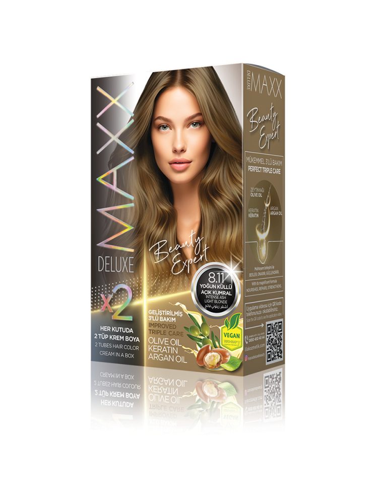 Maxx Deluxe Hair Dye Set 8.11 Intense Light Ash Blonde
