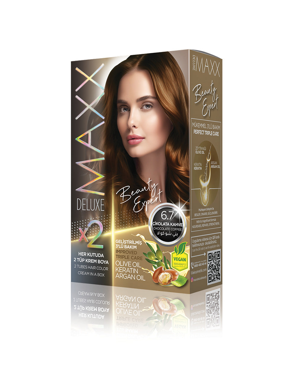 Maxx Deluxe Hair Dye Set 6.7 Chocolate Brown