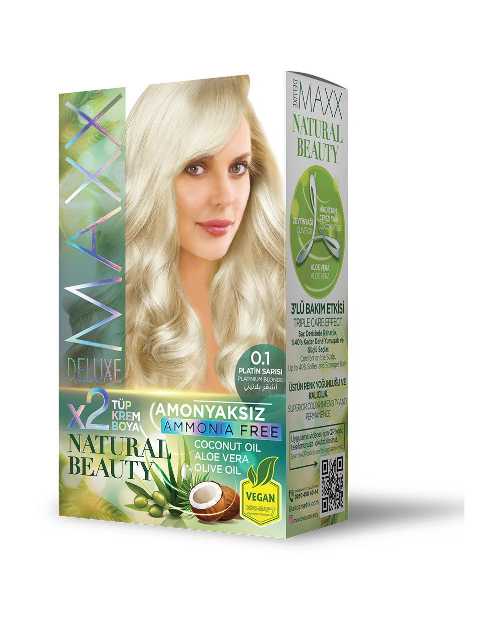 Maxx Deluxe Ammonia-Free Hair Dye Set 0.1 Platinum Blonde