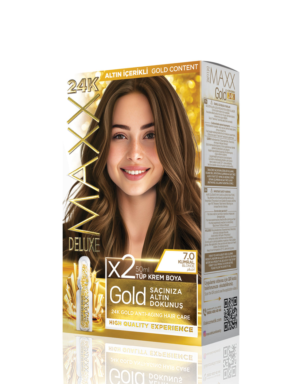 Maxx Deluxe Gold Beauty Hair Dye Set 7.0 Blonde