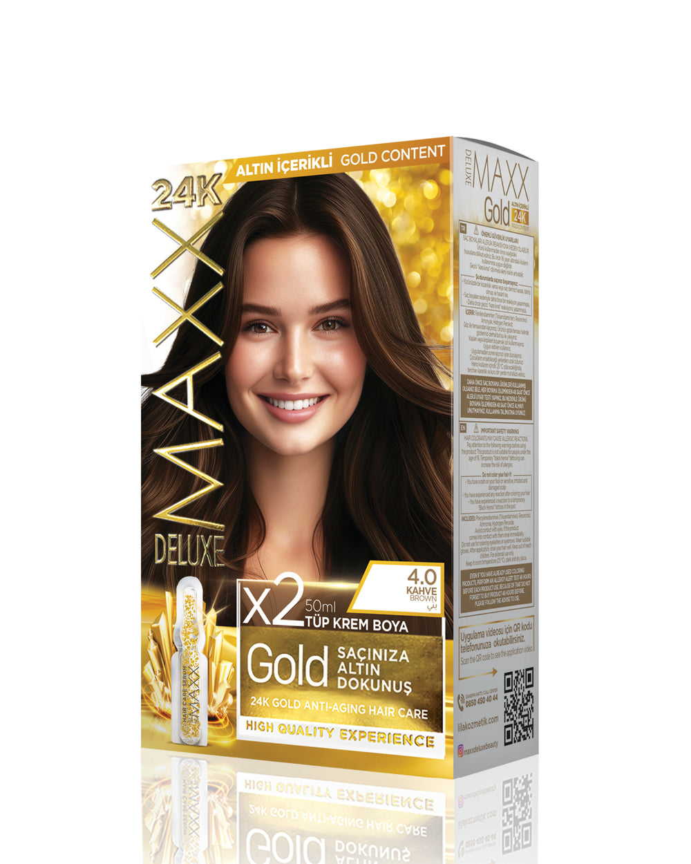 Maxx Deluxe Gold Beauty Hair Dye Set 4.0 Brown