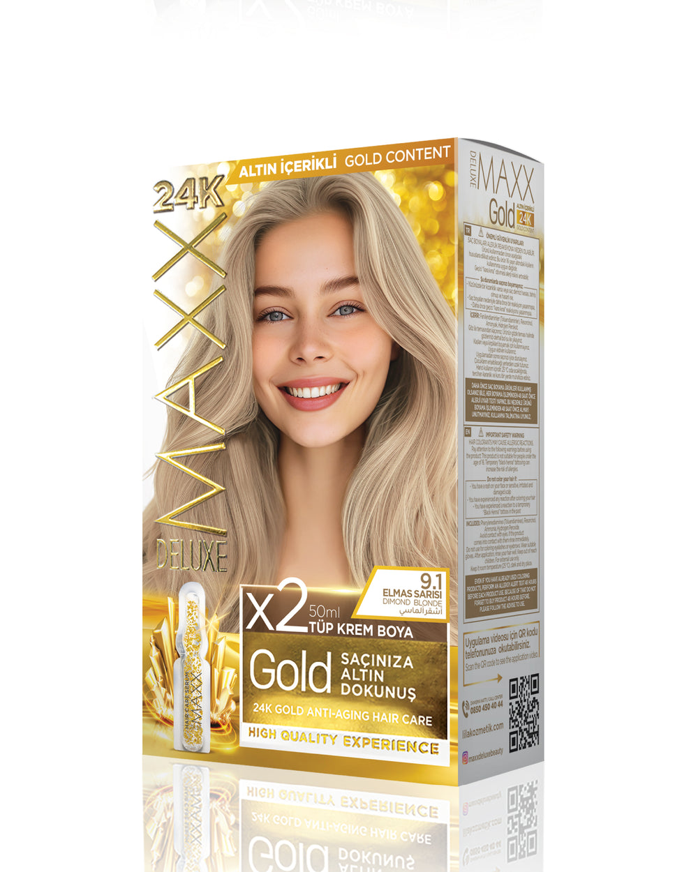 Maxx Deluxe Gold Beauty Hair Dye Set 9.1 Diamond Blonde