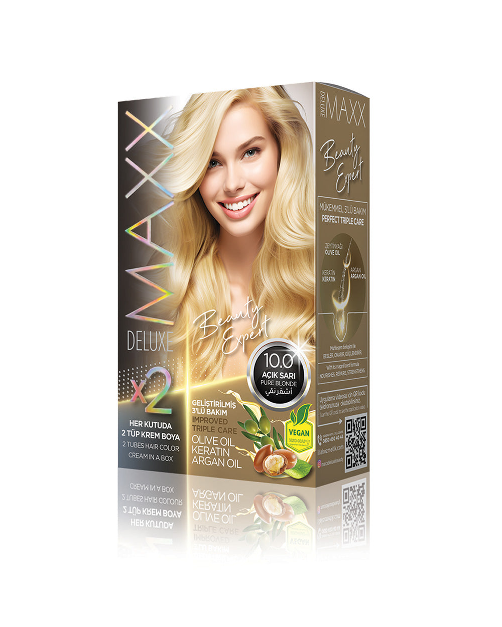 Maxx Deluxe Hair Dye Set 10.0 Light Blonde (Very Light)