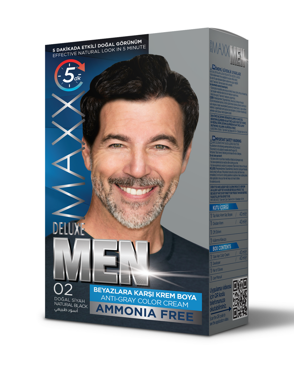 Maxx Deluxe Men Hair Dye Set 0.2 Natural Black